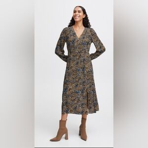 b young Byjosa Leopard Print Midi Dress